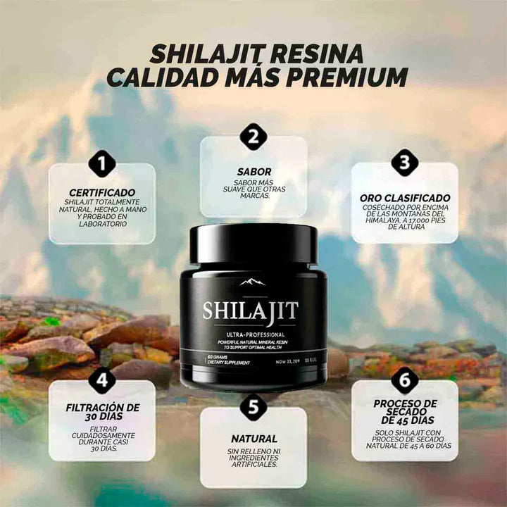 SHILAJIT ORIGINAL VITALIS ORIGINAL X2 - MÁS 3 REGALOS